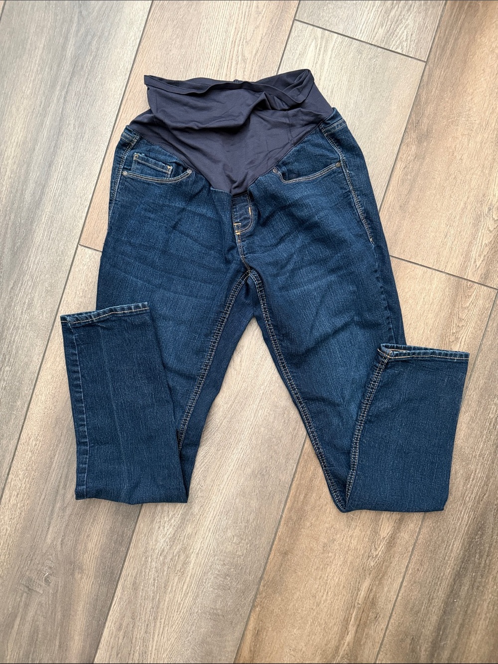 Old Navy Dark Blue Maternity Skinny Jeans with Navy Overband